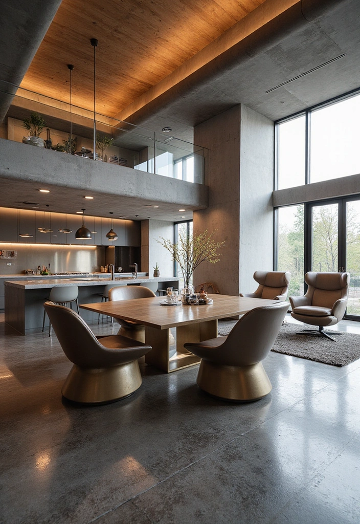 21 Stunning Living Dining Room Combo Ideas That Will Transform Your Space! - 17. Futuristic Flair