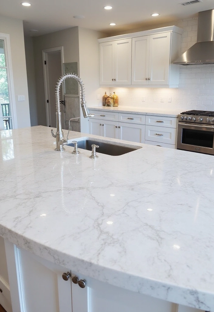 20 Best Lake House Kitchen Ideas That'll Make You Want to Move In! - 6. Elegant Quartz Countertops