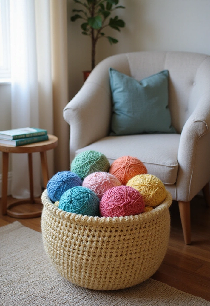 21 Best Crochet Room Decor Ideas - 6. Charming Crochet Baskets