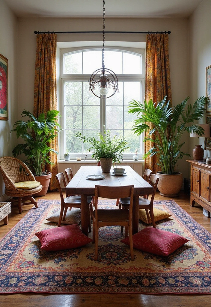 21 Stunning Living Dining Room Combo Ideas That Will Transform Your Space! - 19. Bohemian Bliss