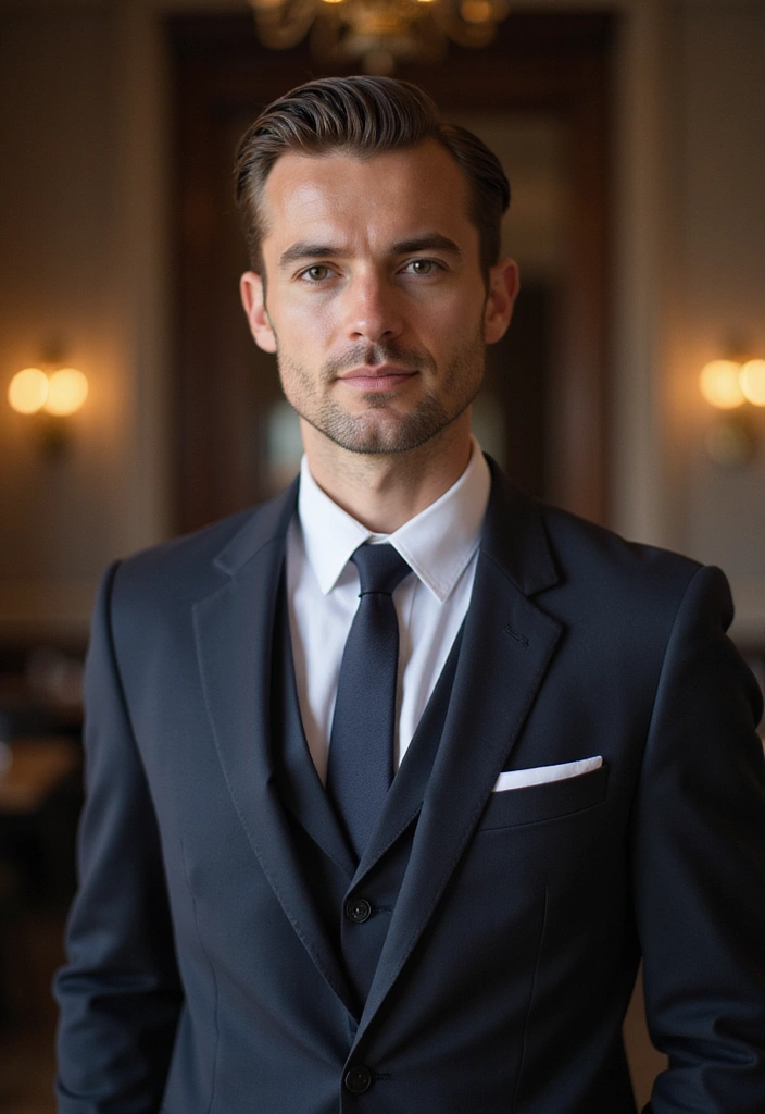 21 Stylish Middle Part Hairstyles for Men That'll Make You Stand Out! - 12. The Slicked-Back Middle Part