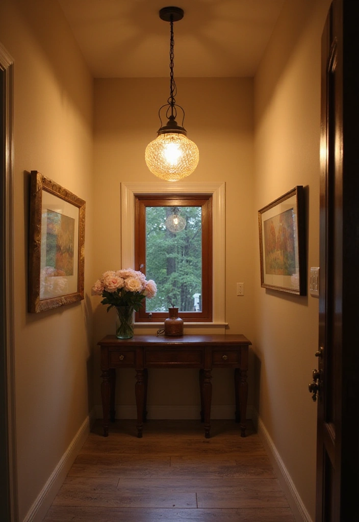 30 Genius Small Entrance Hall Ideas That'll Transform Your Entryway! - 5. Statement Lighting
