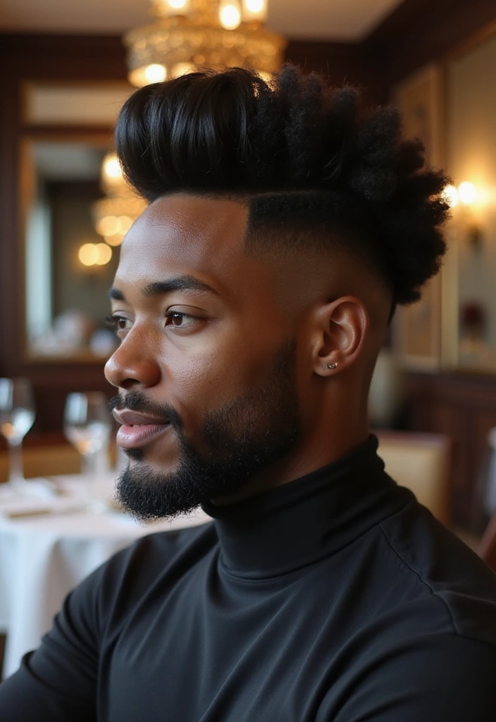 21 Cool Black Men Haircuts - 12. The Pompadour Fade