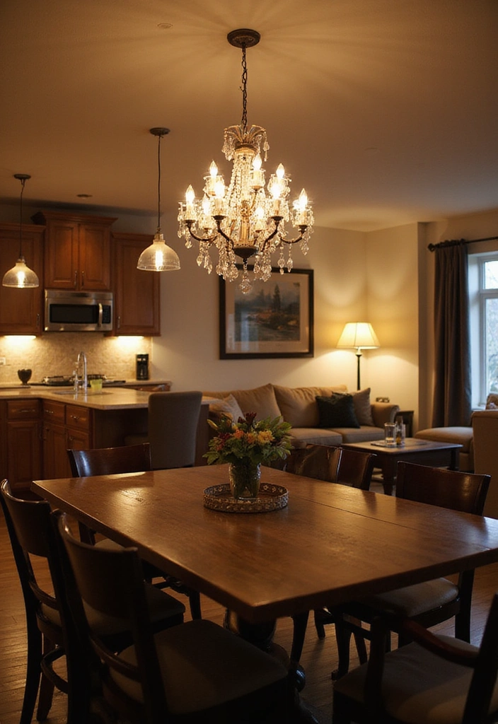 21 Kitchen Dining Living Room Ideas That Will Transform Your Home! - 6. Elegant Lighting Fixtures