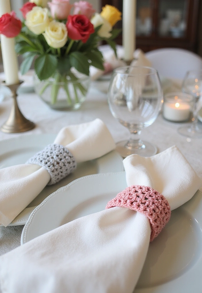 21 Best Crochet Room Decor Ideas - 17. Crochet Napkin Rings