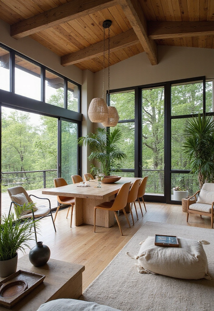 21 Stunning Living Dining Room Combo Ideas That Will Transform Your Space! - 15. Outdoor-Inspired