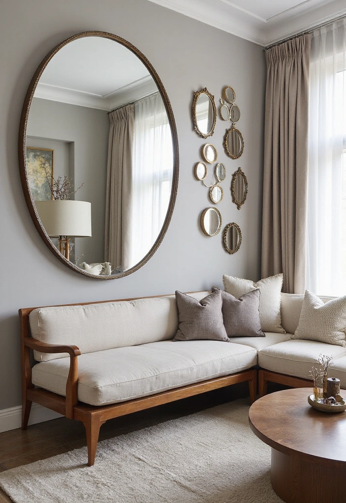 21 Baddie Living Room Ideas That'll Make You Want to Redecorate ASAP! - 17. Creative Use of Mirrors