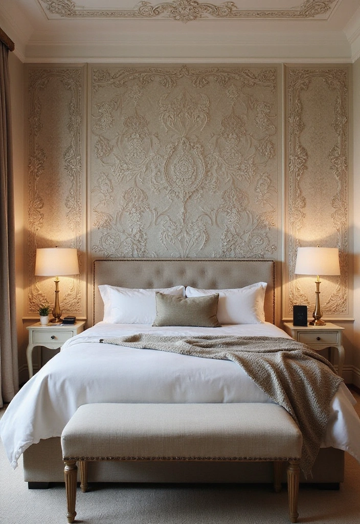 21 Modern Traditional Bedroom Design Ideas That Will Leave You Breathless! - 19. Textured Wallpaper