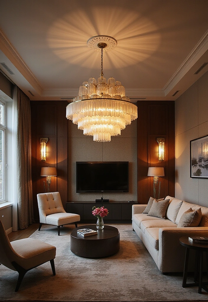 21 Baddie Living Room Ideas That'll Make You Want to Redecorate ASAP! - 7. Statement Lighting