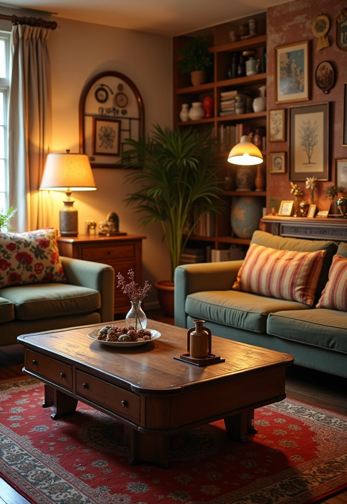 21 Living Room Ideas That'll Make You Want to Stay In Forever (Don't Miss #13!) - 12. Vintage Finds