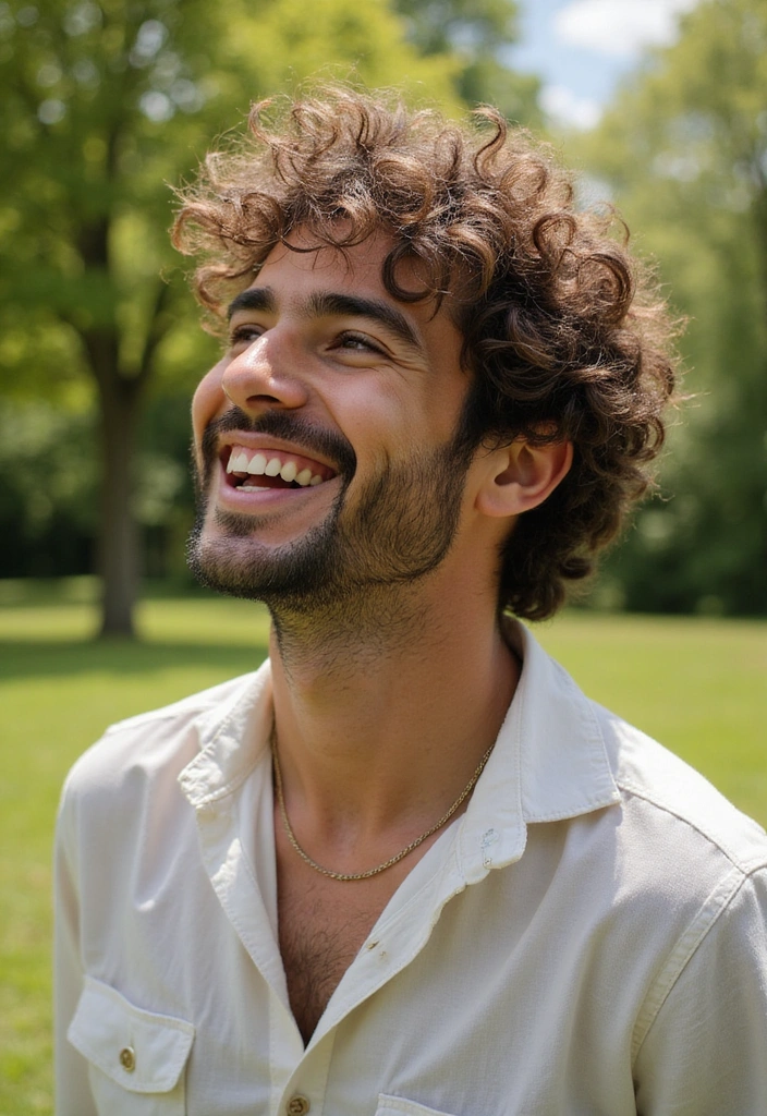 21 Stylish Middle Part Hairstyles for Men That'll Make You Stand Out! - 9. The Curly Middle Part