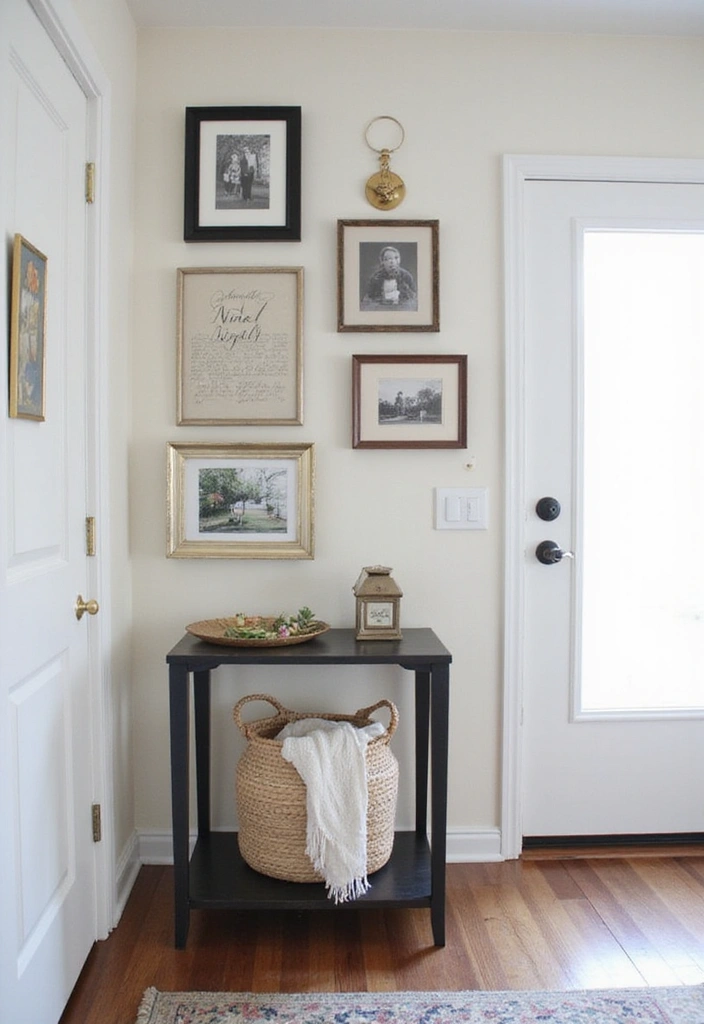 30 Genius Small Entrance Hall Ideas That'll Transform Your Entryway! - 8. Personalized Artwork