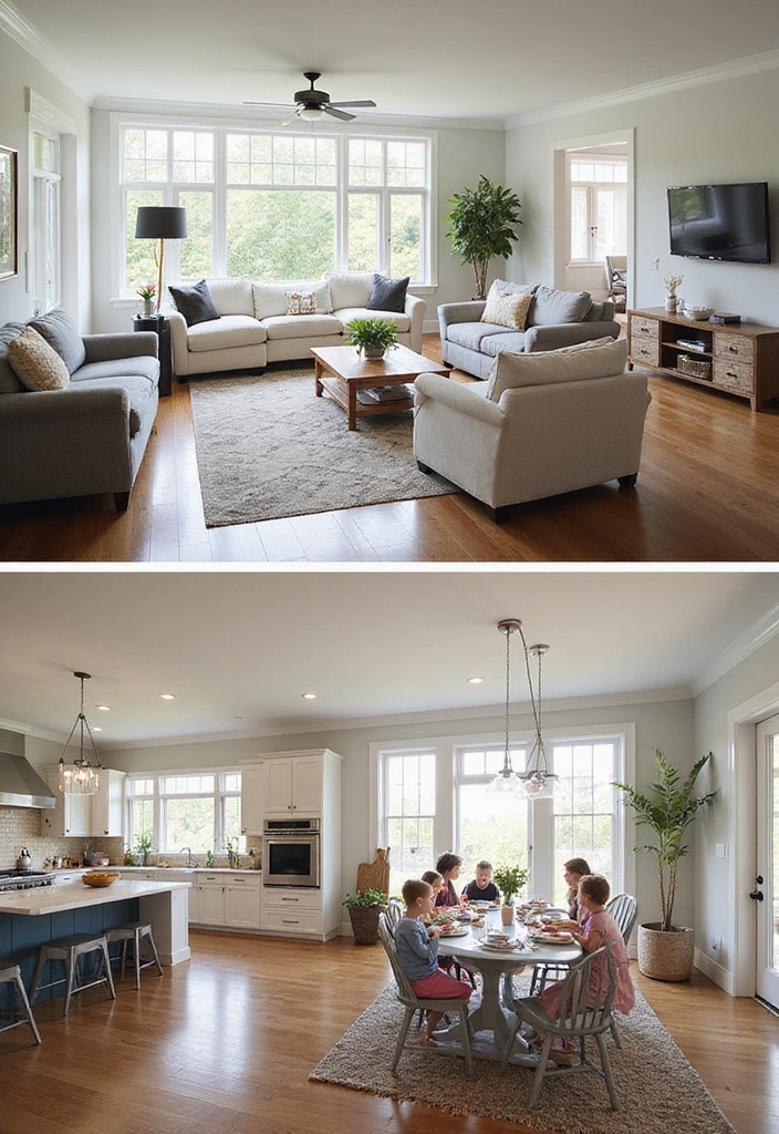 21 Kitchen Dining Living Room Ideas That Will Transform Your Home! - 15. Family-Friendly Spaces