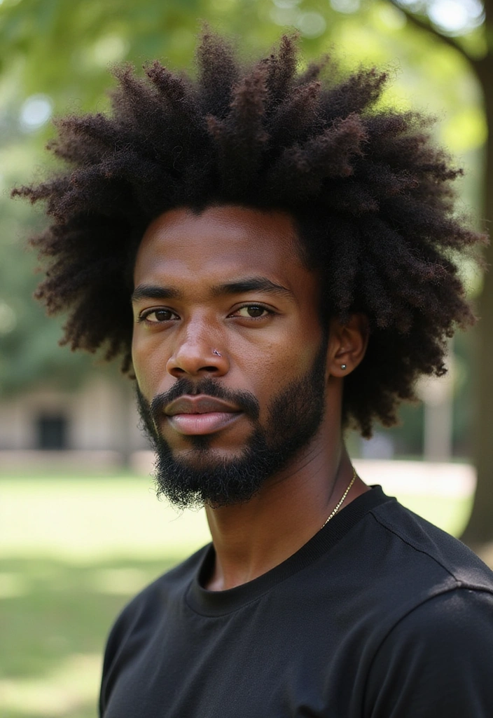 21 Cool Black Men Haircuts - 14. The Afro