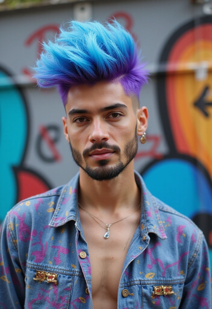 21 Popular Pompadour Hairstyles for Men Inspired by Celebrities! - 8. The Colorful Pompadour