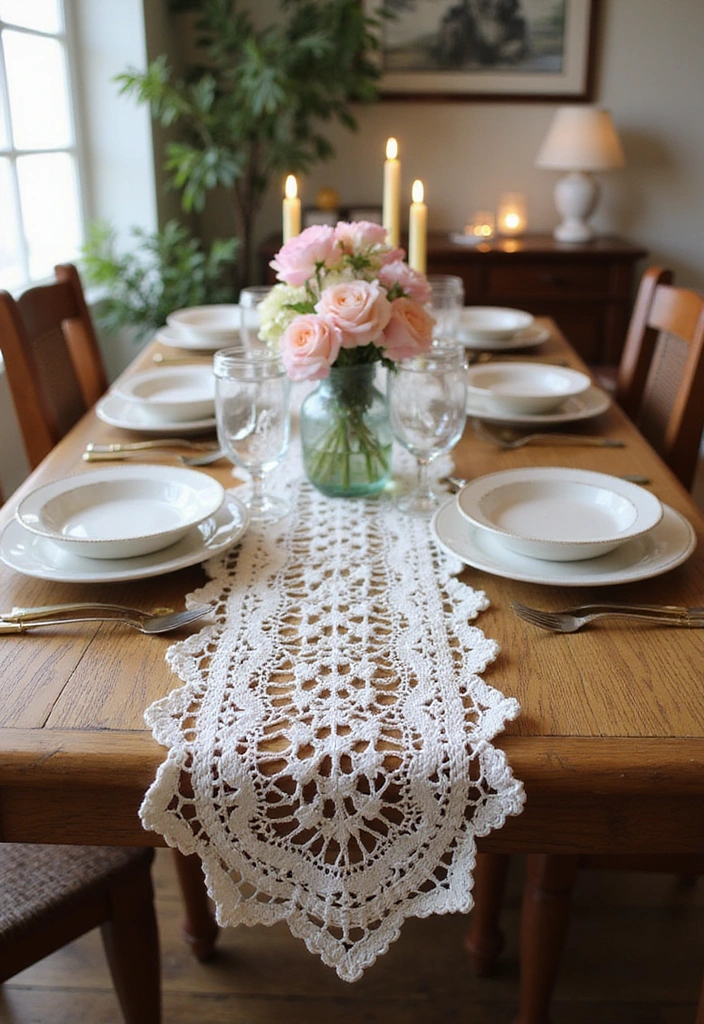 21 Best Crochet Room Decor Ideas - 12. Decorative Crochet Table Runners