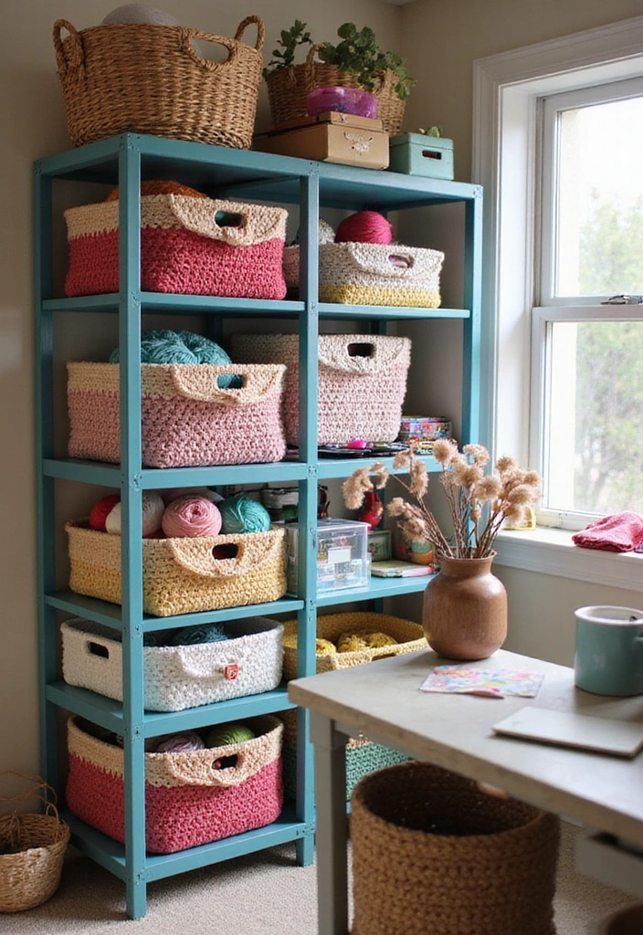 21 Best Crochet Room Decor Ideas - 21. Crochet Craft Storage Solutions