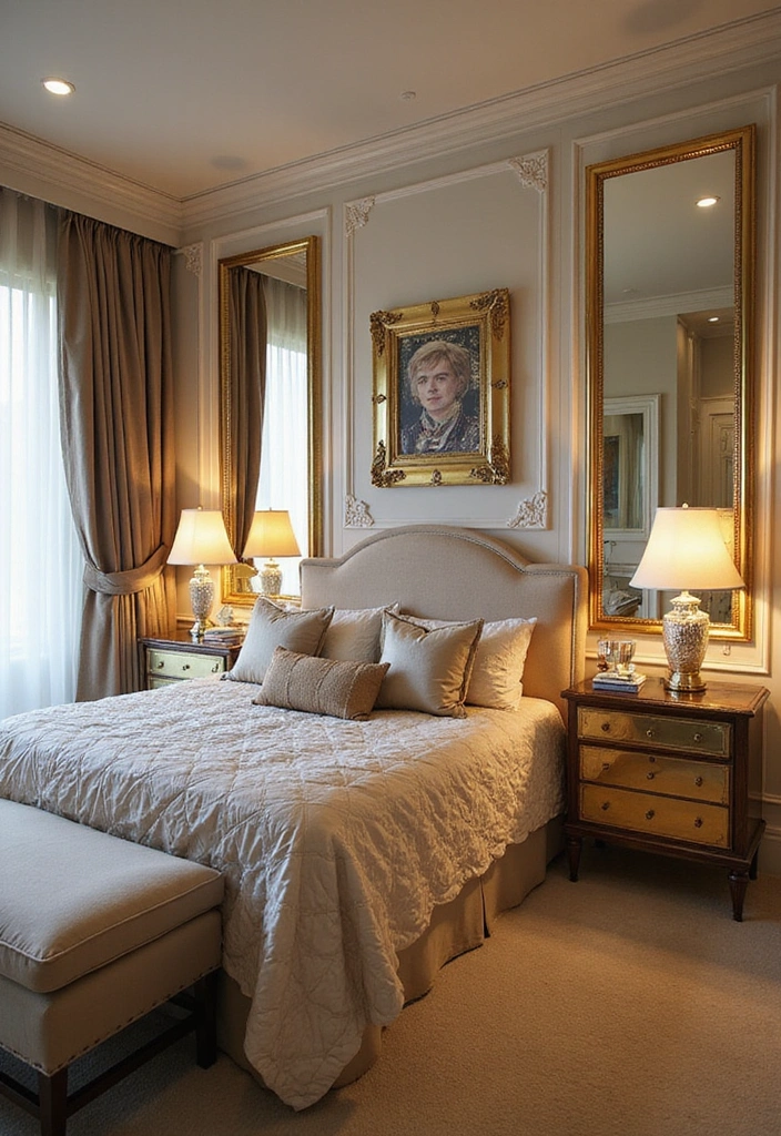 20 Unique Bedroom Design Ideas That Will Make You Fall in Love with Your Space! - 14. Glamorous Metallics