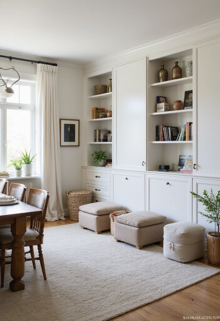 21 Stunning Living Dining Room Combo Ideas That Will Transform Your Space! - 12. Smart Storage Solutions