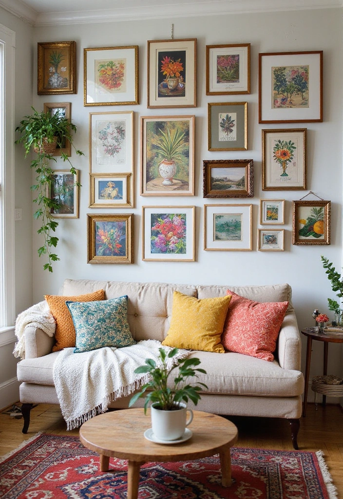 21 Baddie Living Room Ideas That'll Make You Want to Redecorate ASAP! - 6. Eclectic Gallery Walls
