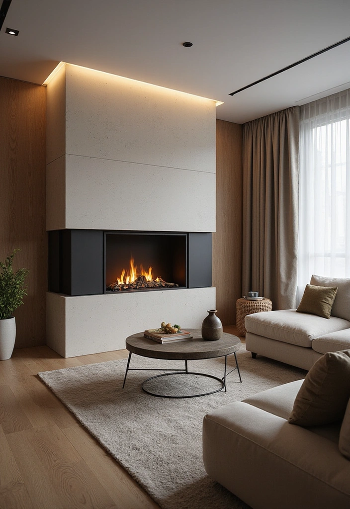 20 Amazing Narrow Living Room Ideas That'll Make You Rethink Your Space! - 17. Cozy Fireplaces