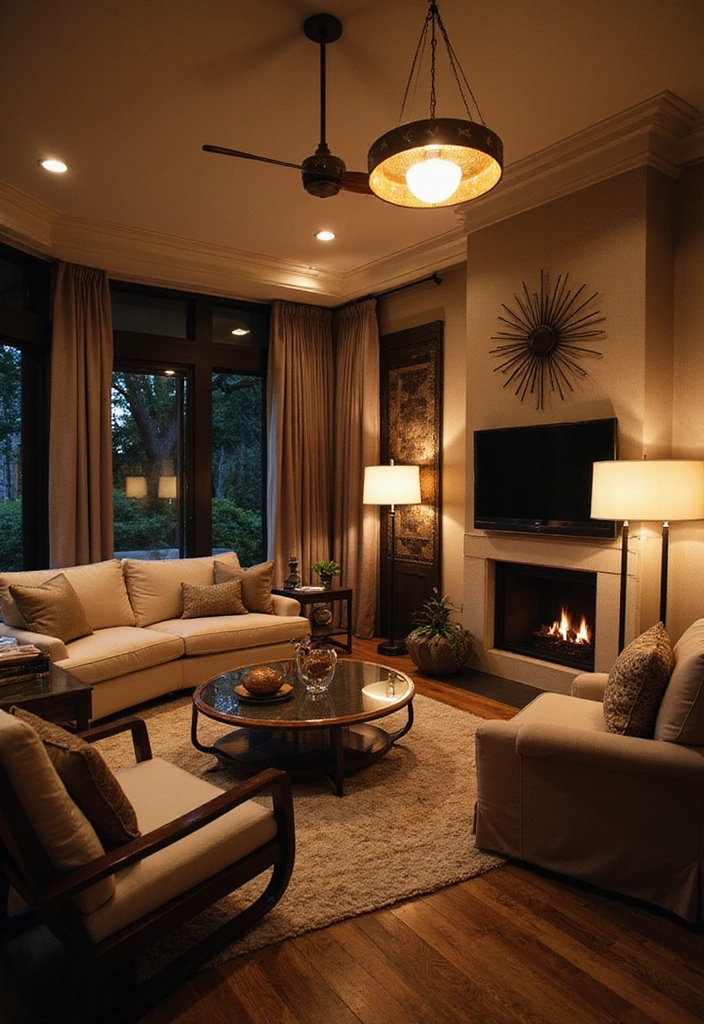 21 Baddie Living Room Ideas That'll Make You Want to Redecorate ASAP! - 11. Layered Lighting