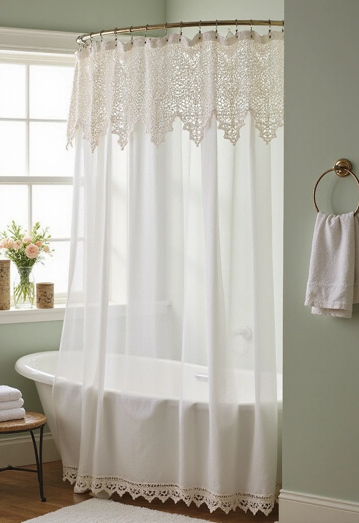 21 Best Crochet Room Decor Ideas - 16. Crochet Shower Curtain