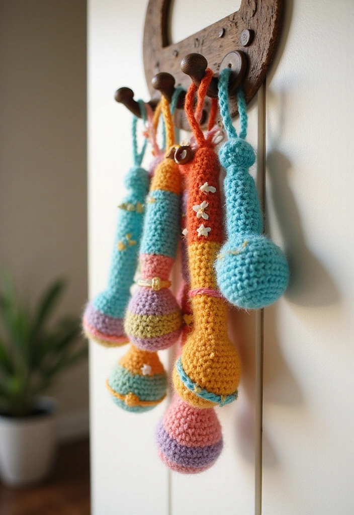 21 Best Crochet Room Decor Ideas - 19. Crochet Keychains