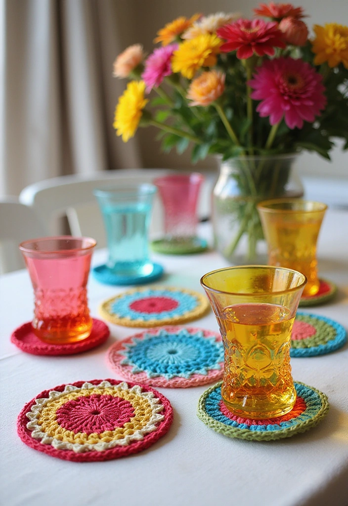 21 Best Crochet Room Decor Ideas - 5. Stylish Crochet Coasters