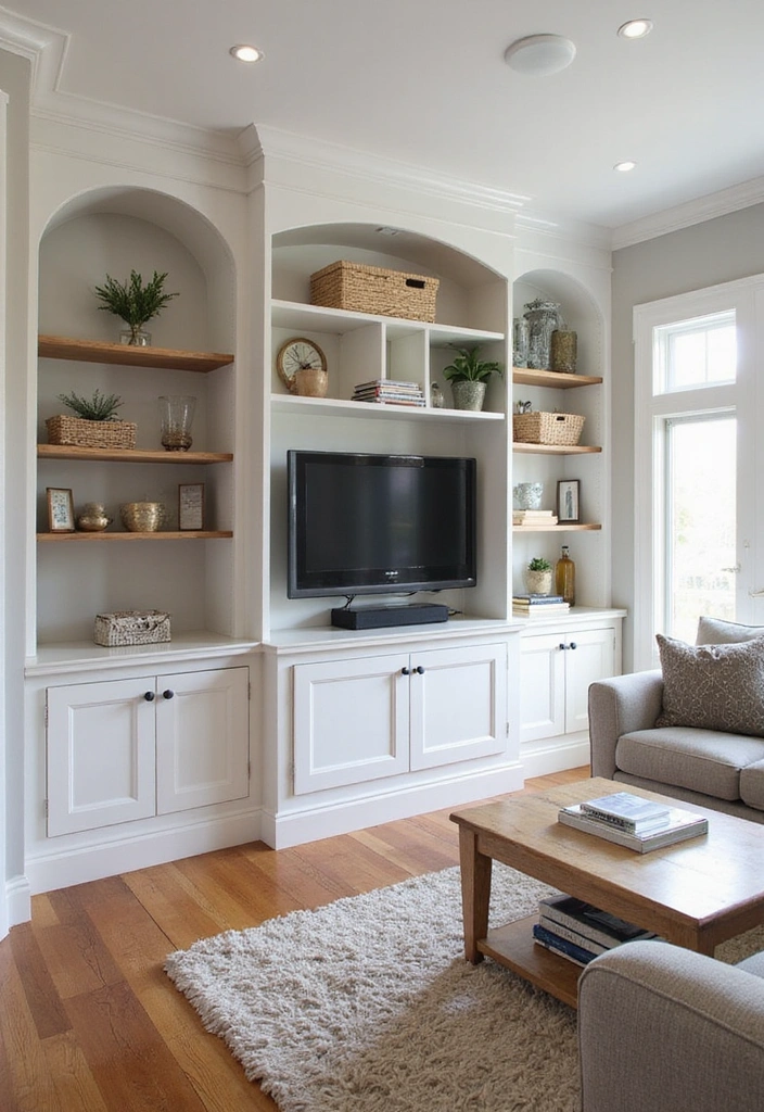 20 Amazing Narrow Living Room Ideas That'll Make You Rethink Your Space! - 19. Custom Built-Ins