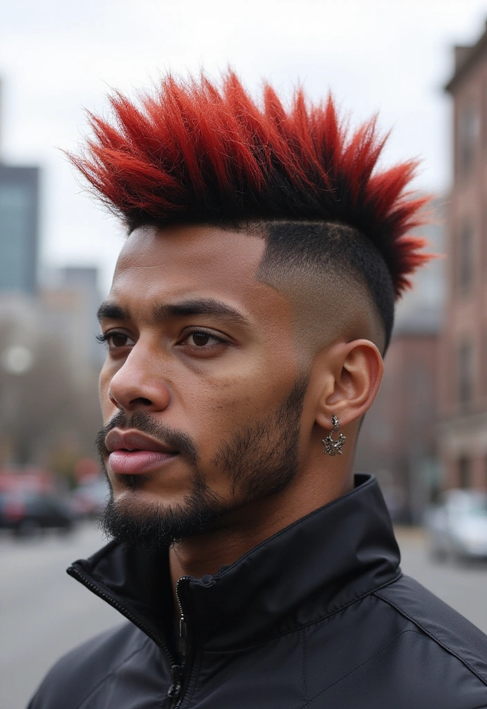 21 Cool Black Men Haircuts - 6. The Mohawk Fade