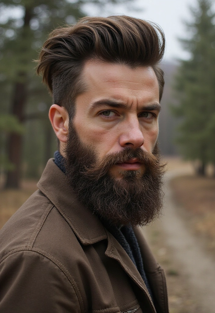 21 Popular Pompadour Hairstyles for Men Inspired by Celebrities! - 12. The Pompadour with Beard