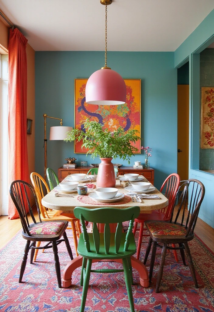 21 Stunning Living Dining Room Combo Ideas That Will Transform Your Space! - 5. Bold and Bright