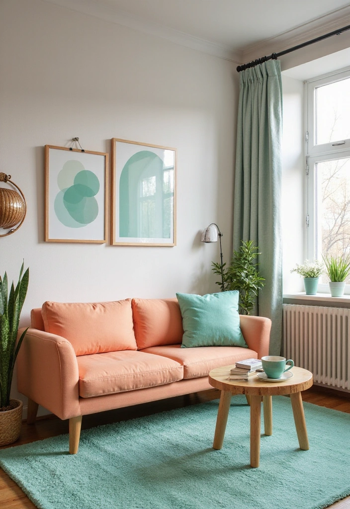 21 Stunning Two Colour Combinations for Your Living Room That'll Leave You Breathless! - 14. Peach and Mint