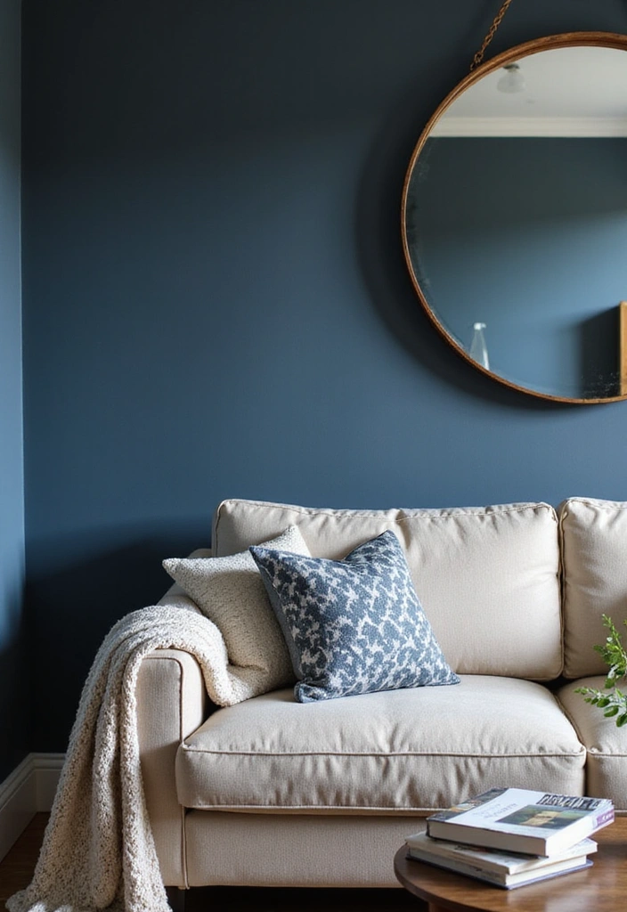 21 Dark Living Room Ideas That'll Make You Want to Curl Up with a Book! - 1. Moody Blues