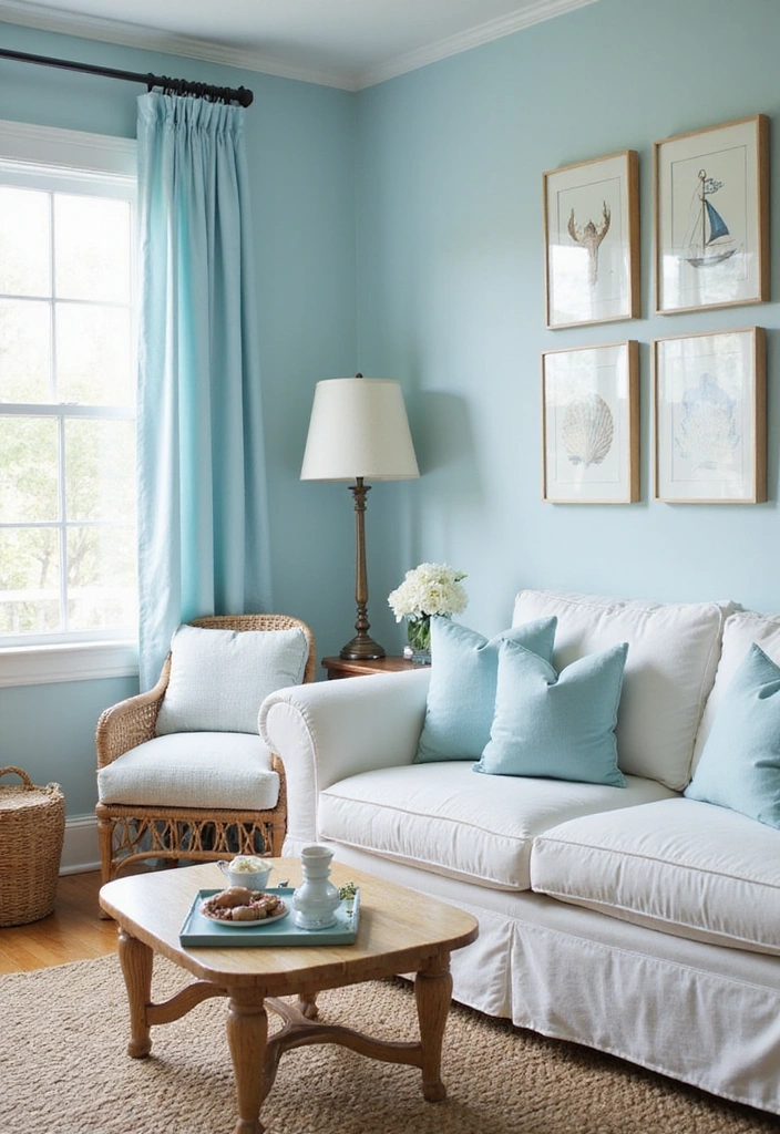 21 Chic Blue Living Room Ideas That'll Make You Want to Redecorate! - 1. Coastal Breeze Retreat