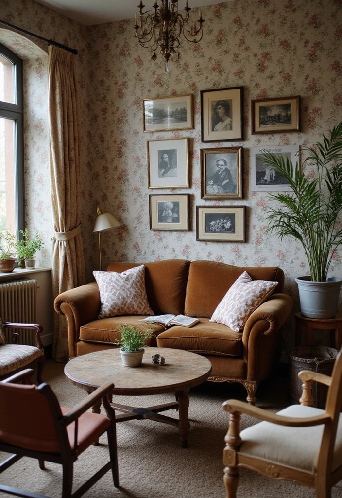 21 Brown Sofa Living Room Ideas That'll Make You Say 'Wow!' - 3. Vintage Charm
