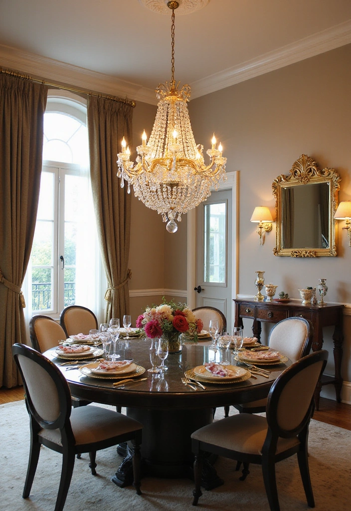 20 Luxury Dining Room Decor with Mirror - 8. Elegant Mirror Chandeliers