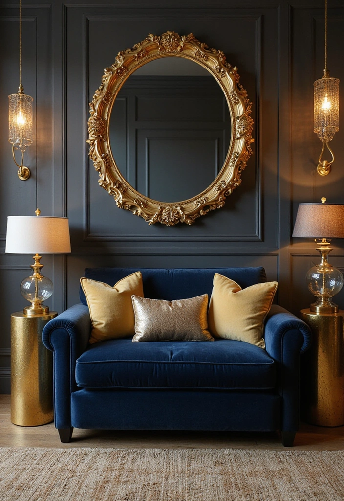 21 Luxury Living Room Ideas - 5. Glamorous Gold Accents