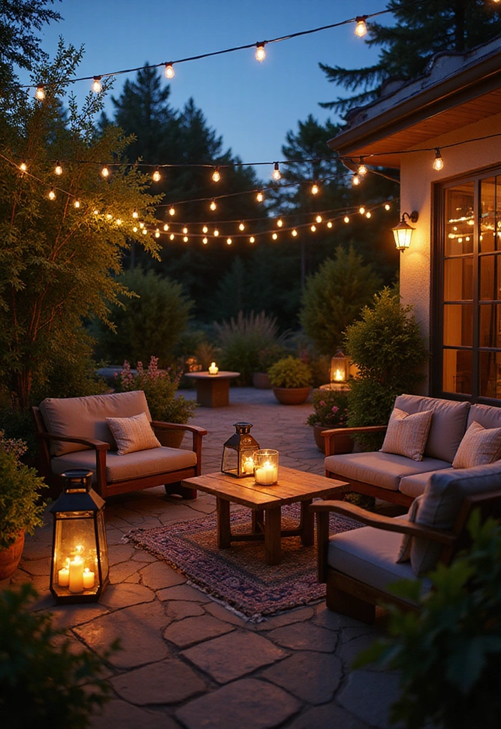 21 Outdoor Living Room Tips That Will Transform Your Space! - 3. Use Ambient Lighting