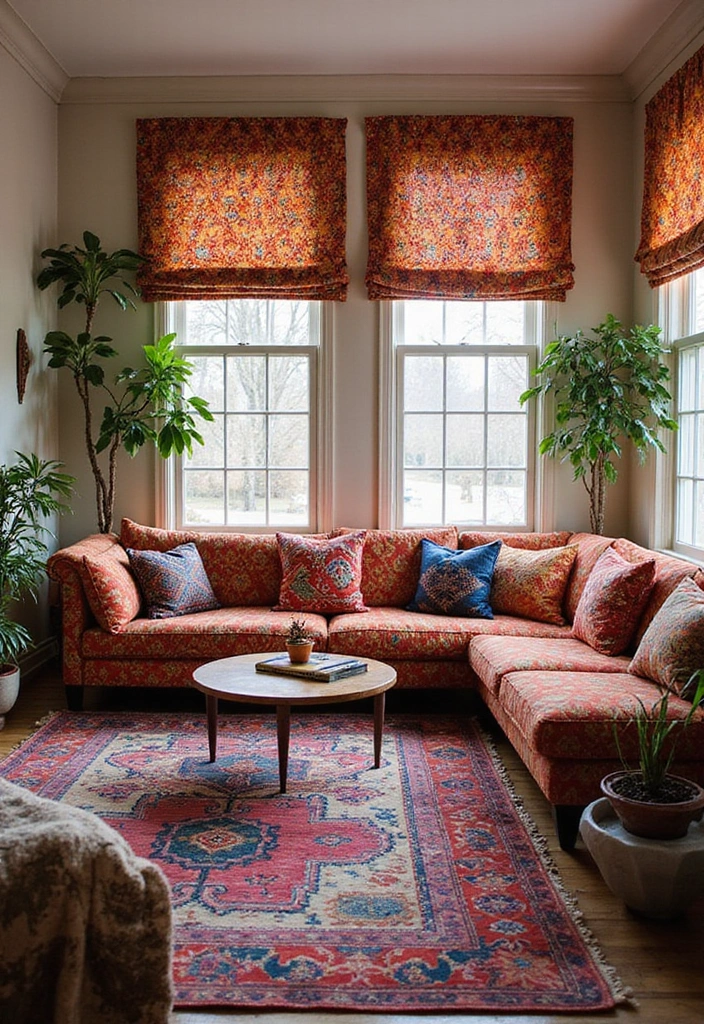 21 Moody Boho Living Room Ideas That'll Transform Your Space Into a Cozy Oasis! - 15. Bold Patterns