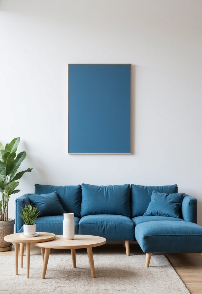 21 Chic Blue Living Room Ideas That'll Make You Want to Redecorate! - 4. Minimalist Blue Oasis