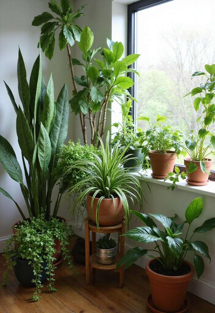 21 Green Living Room Ideas That'll Transform Your Space into a Sustainable Oasis! - 1. Lush Indoor Plant Corner
