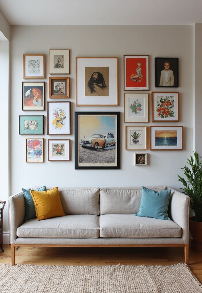 21 Luxury Living Room Ideas - 9. Artistic Wall Decor