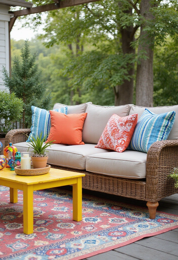 21 Outdoor Living Room Tips That Will Transform Your Space! - 7. Use Colorful Accents