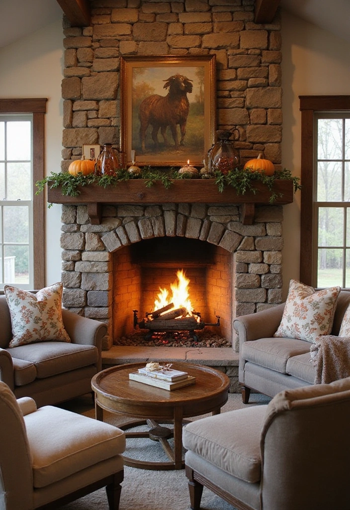 21 Farmhouse Style Living Room Ideas That Will Transform Your Space! - 12. Cozy Fireplaces