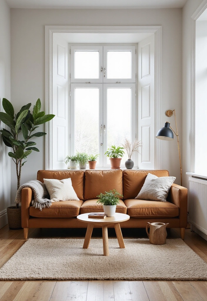 21 Brown Sofa Living Room Ideas That'll Make You Say 'Wow!' - 14. Scandinavian Simplicity