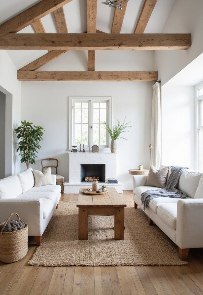 21 Stunning White Living Room Ideas That Will Leave You Breathless! - 11. White and Wood Contrast