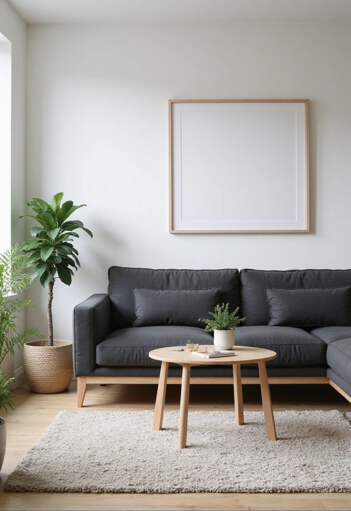 23 Dark Gray Sofa Living Room Ideas That’ll Transform Your Space (You Won't Believe #11!) - 6. Scandinavian Simplicity