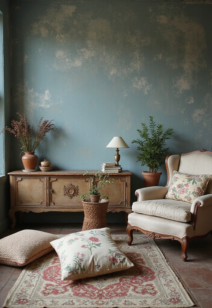 21 Chic Blue Living Room Ideas That'll Make You Want to Redecorate! - 3. Vintage Charm